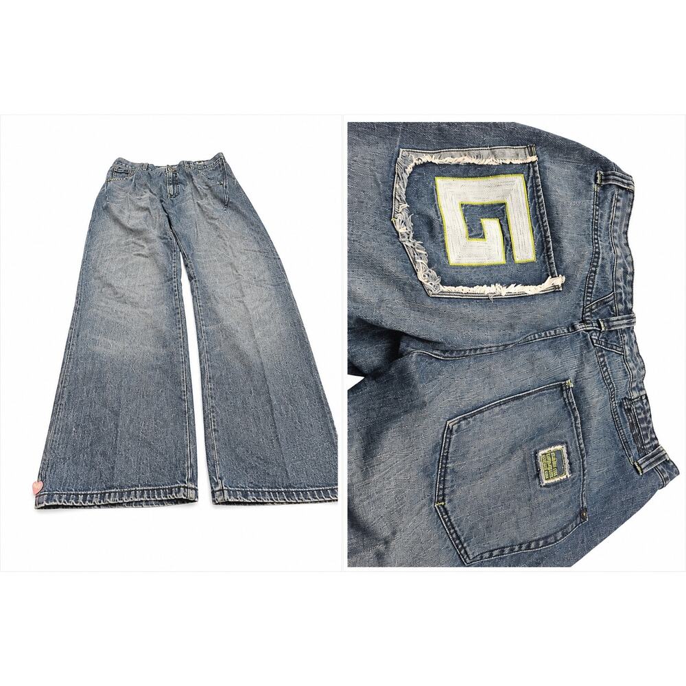 Marithé + François Girbaud Wide Leg Jeans Mens 42 Y2K Baggy Distressed Pocket